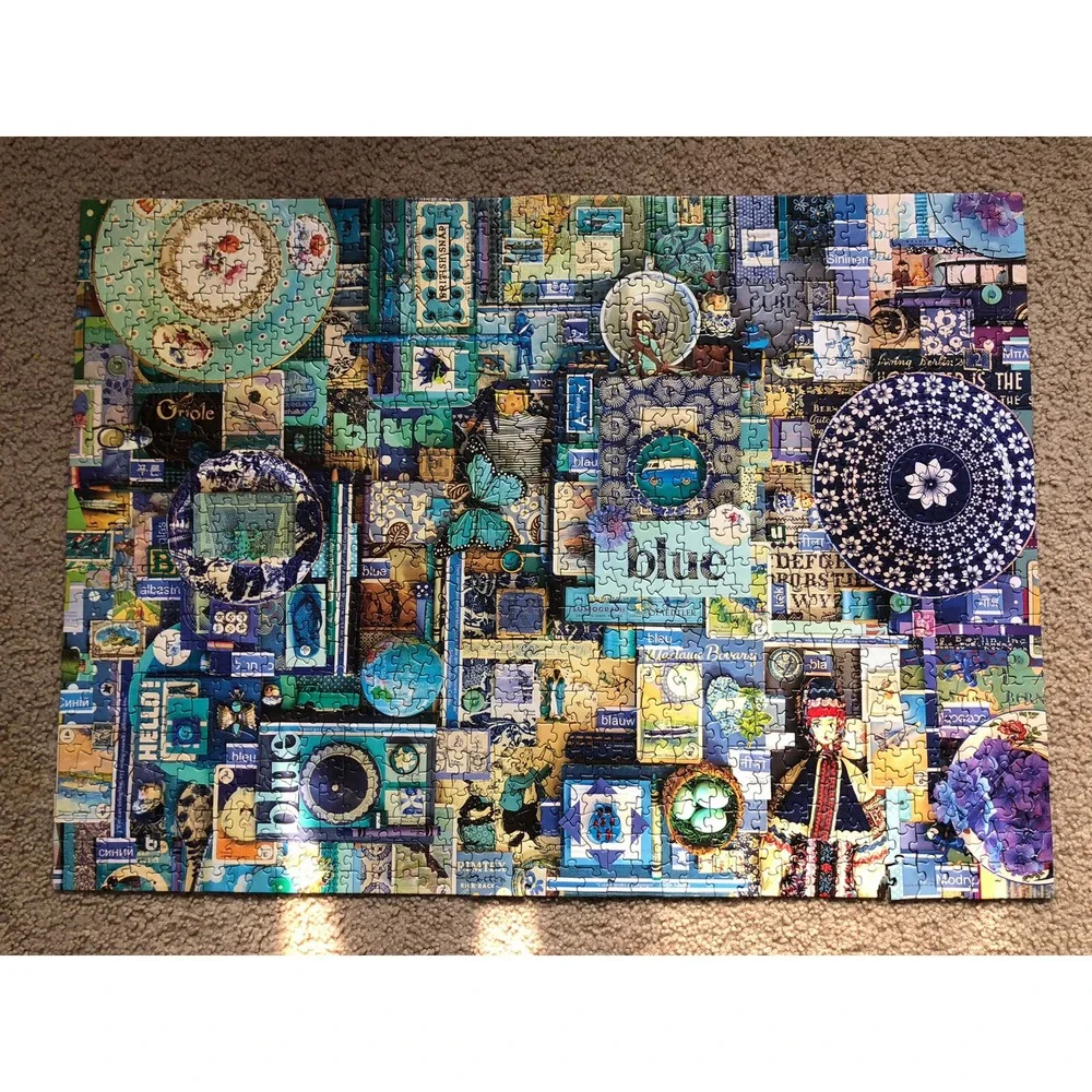 Cobble Hill Blue Jigsaw Puzzle 1000 Piece Complete